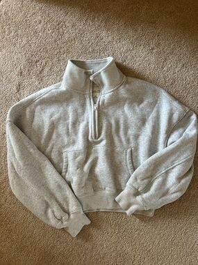 Soft A&F Max Essentials Cropped Quarter Zip Sweatshirt XS
